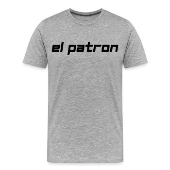 El Patron – Der Chef Look - Männer Premium Bio T-Shirt - Grau meliert - Vorne - Damien (186cm)