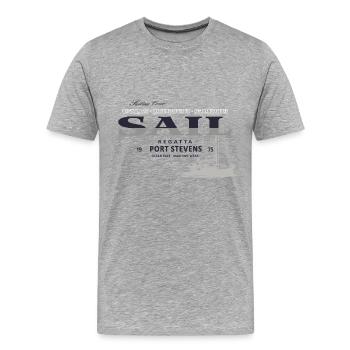 Sailing - Segeln - Segelboot - Maritim - Männer Premium Bio T-Shirt - Grau meliert - Vorne - Damien (186cm)