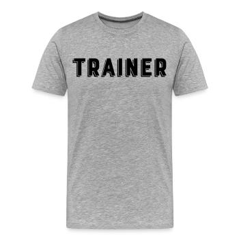 Trainer - Männer Premium Bio T-Shirt - Grau meliert - Vorne - Damien (186cm)