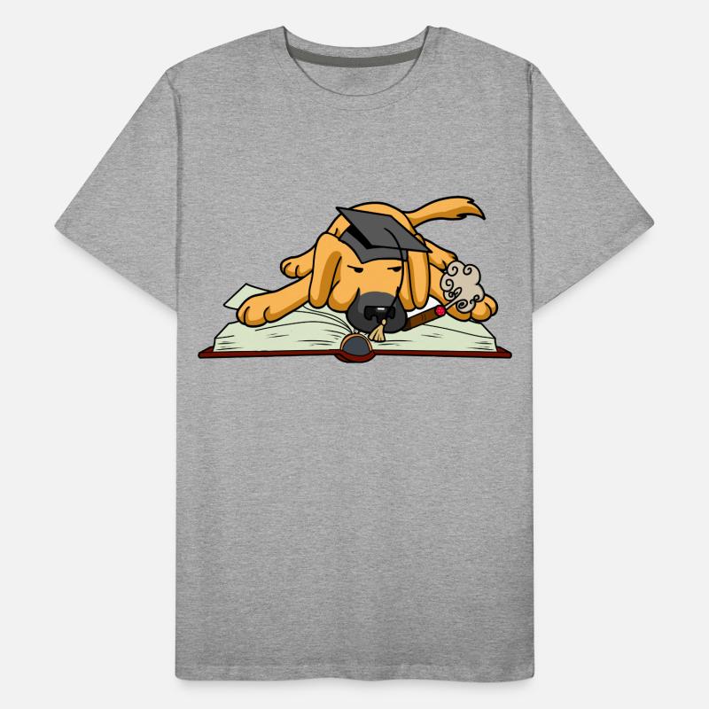 Dog Student Study University University Learn Book Men's Premium Organic T-Shirt
