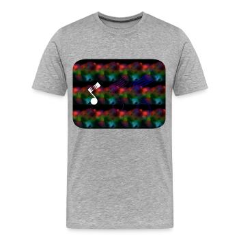 Partitions - Club WoW - T-shirt bio Premium Homme - gris chiné - Devant - Damien (186cm)