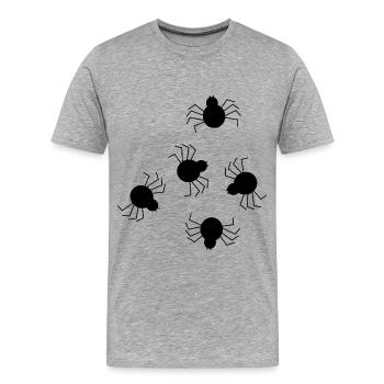 Halloween Costume Halloween T-shirt Spider Black - Men's Premium Organic T-Shirt - heather grey - Front - Damien (186cm)