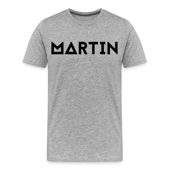 Prénom Martin - T-shirt bio Premium Homme - gris chiné - Devant - Damien (186cm)
