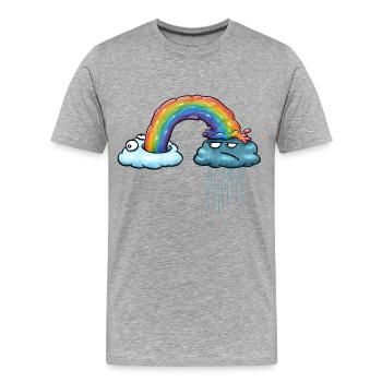 Nuage arc-en-ciel - T-shirt bio Premium Homme - gris chiné - Devant - Damien (186cm)
