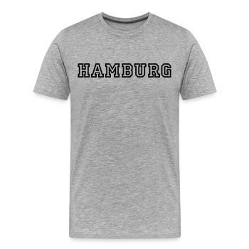 hamburg - Men's Premium Organic T-Shirt - heather grey - Front - Damien (186cm)