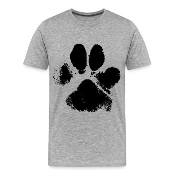 Hunde Tatze Pfotenabdruck - Männer Premium Bio T-Shirt - Grau meliert - Vorne - Damien (186cm)