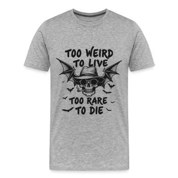 Too Weird - Männer Premium Bio T-Shirt - Grau meliert - Vorne - Damien (186cm)