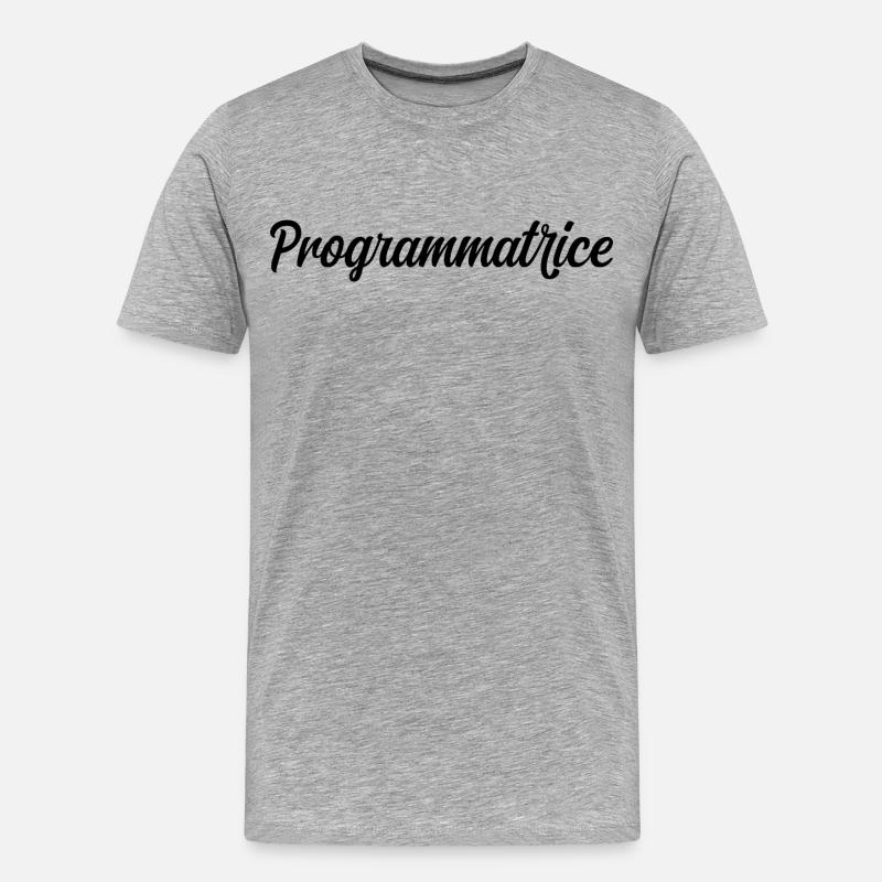Programmatrice Informatique Code Développeuse Web - T-shirt bio Premium Homme - gris chiné