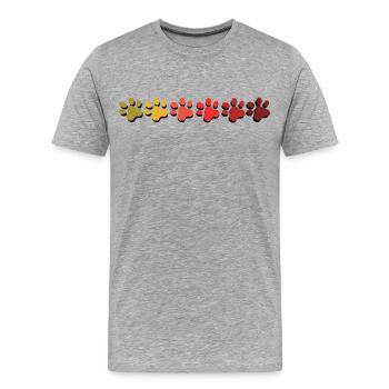 patte imprimé chien chat en dégradé de couleur automnal - T-shirt bio Premium Homme - gris chiné - Devant - Damien (186cm)