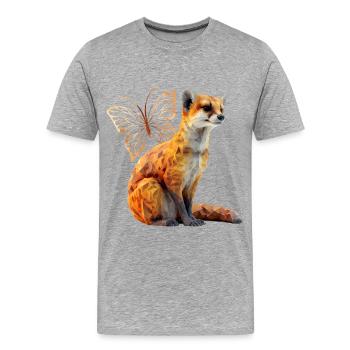 Mangouste - T-shirt bio Premium Homme - gris chiné - Devant - Damien (186cm)