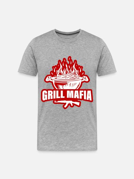 Grill Mafia - Männer Premium Bio T-Shirt - Grau meliert