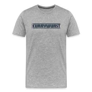 „Genussmittel“ Serie | Currywurst - Männer Premium Bio T-Shirt - Grau meliert - Vorne - Damien (186cm)