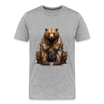 Bärenwächter. Stärke im Graffiti-Stil. - Männer Premium Bio T-Shirt - Grau meliert - Vorne - Damien (186cm)