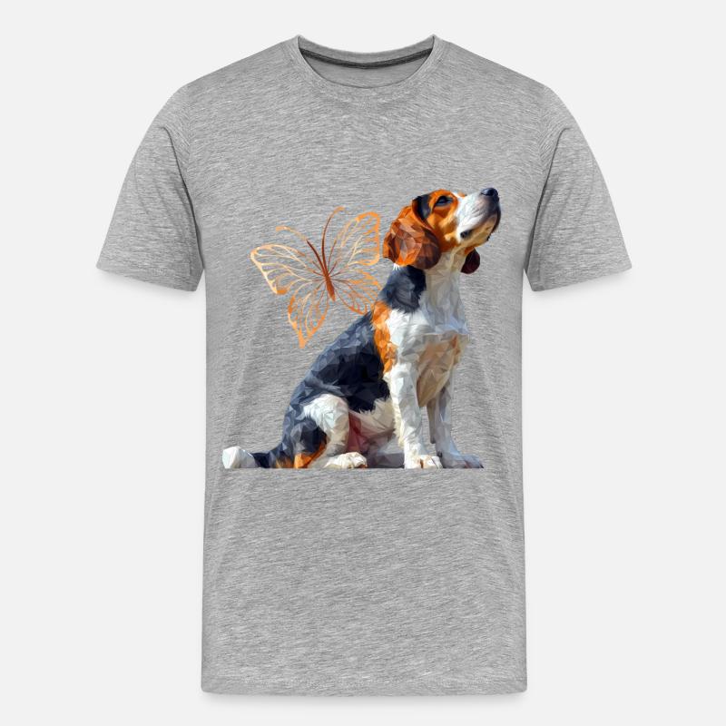 Foxhound - Männer Premium Bio T-Shirt - Grau meliert