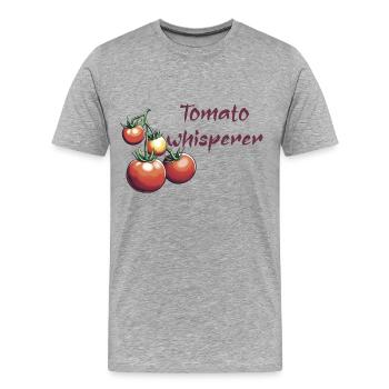 Chuchoteur de tomates - T-shirt bio Premium Homme - gris chiné - Devant - Damien (186cm)