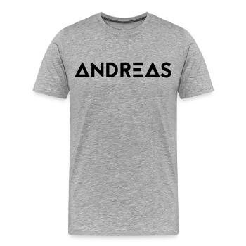 Prénom Andreas - T-shirt bio Premium Homme - gris chiné - Devant - Damien (186cm)