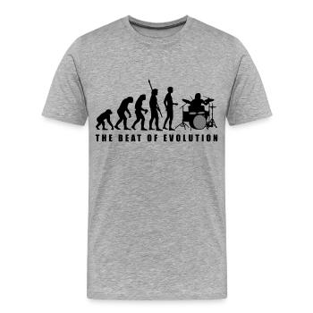 evolution_drummer_c_2c - T-shirt bio Premium Homme - gris chiné - Devant - Damien (186cm)