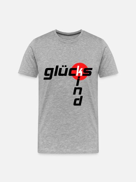 Glückskind - Männer Premium Bio T-Shirt - Grau meliert
