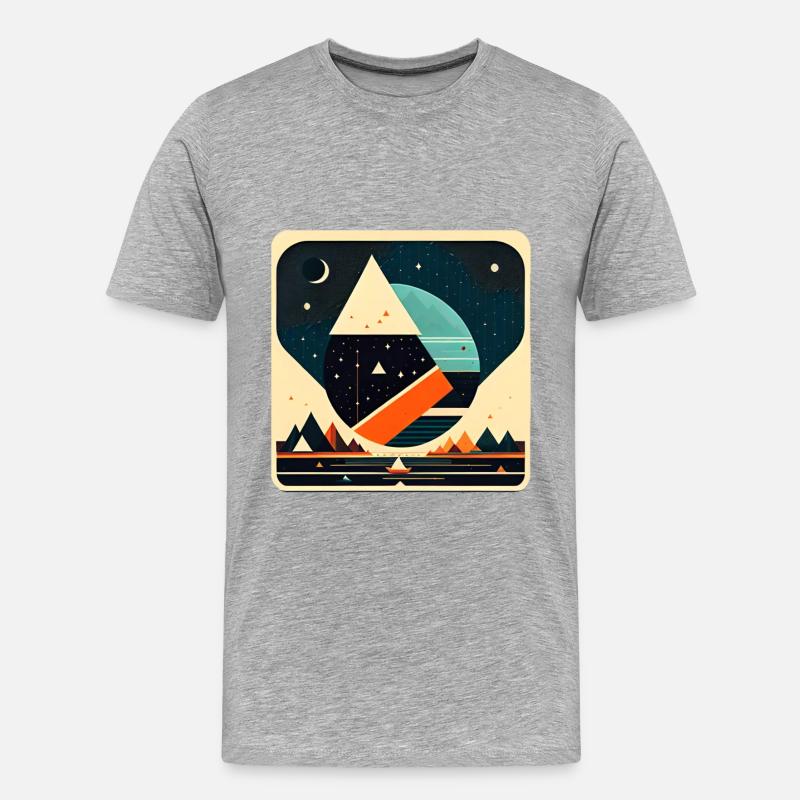 Space City 02 - Männer Premium Bio T-Shirt - Grau meliert