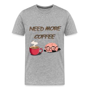 Besoin de café - T-shirt bio Premium Homme - gris chiné - Devant - Damien (186cm)