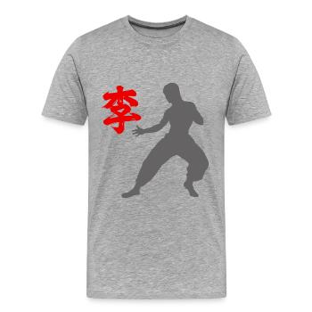 Kung Fu - T-shirt bio Premium Homme - gris chiné - Devant - Damien (186cm)