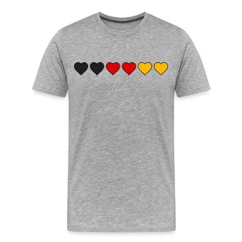 Cœurs d’Allemagne - T-shirt bio Premium Homme - gris chiné - Devant - Damien (186cm)