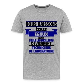 Les meilleurs techniciens de laboratoire - T-shirt bio Premium Homme - gris chiné - Devant - Damien (186cm)