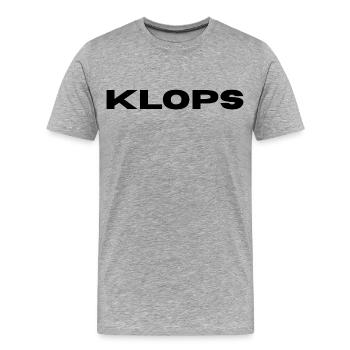 Klops - Hier ist der Name Programm - Männer Premium Bio T-Shirt - Grau meliert - Vorne - Damien (186cm)