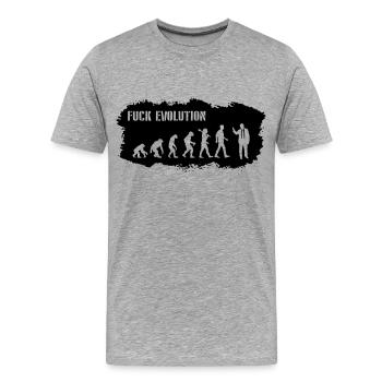 Evolution of Badass - Männer Premium Bio T-Shirt - Grau meliert - Vorne - Damien (186cm)