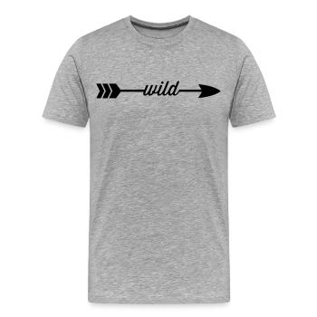 Sauvage - T-shirt bio Premium Homme - gris chiné - Devant - Damien (186cm)
