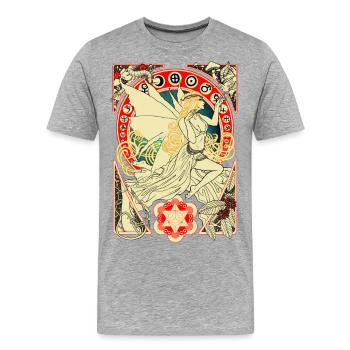 DMT Fee - Männer Premium Bio T-Shirt - Grau meliert - Vorne - Damien (186cm)