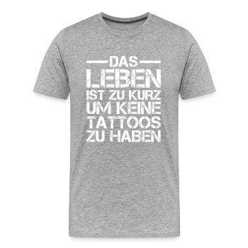 Tattoos - Männer Premium Bio T-Shirt - Grau meliert - Vorne - Damien (186cm)