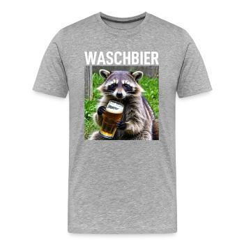 Waschbär Waschbier Bier - Männer Premium Bio T-Shirt - Grau meliert - Vorne - Damien (186cm)
