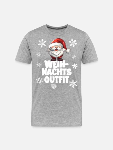 Weihnachtsoutfit - Männer Premium Bio T-Shirt - Grau meliert