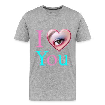 I love you - Men's Premium Organic T-Shirt - heather grey - Front - Damien (186cm)
