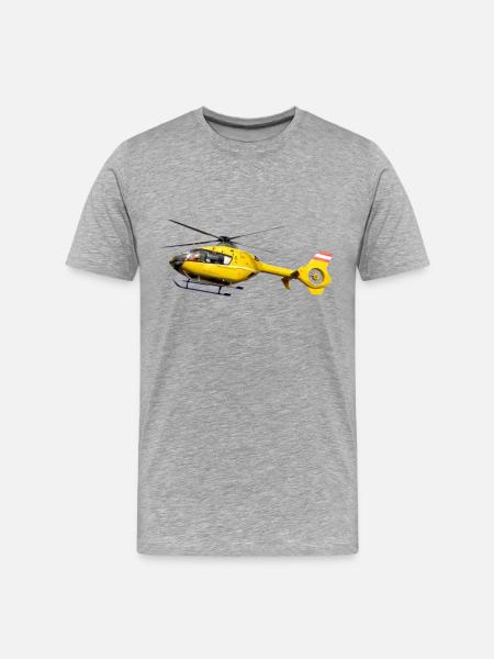Rettungshubschrauber EC135 - Männer Premium Bio T-Shirt - Grau meliert