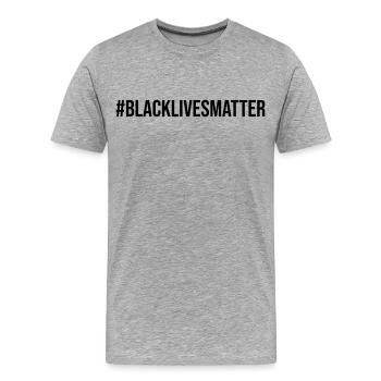 Hashtag Black Lives Matter - Männer Premium Bio T-Shirt - Grau meliert - Vorne - Damien (186cm)