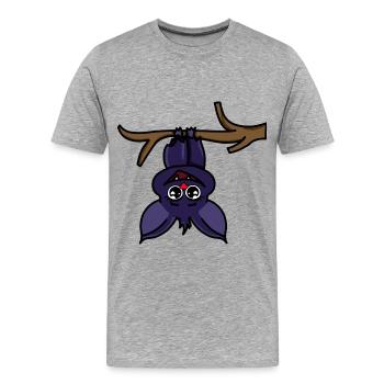 Chauve-souris - T-shirt bio Premium Homme - gris chiné - Devant - Damien (186cm)