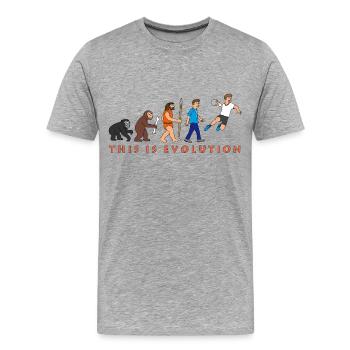 evolution_handball_comic_122012_c - T-shirt bio Premium Homme - gris chiné - Devant - Damien (186cm)