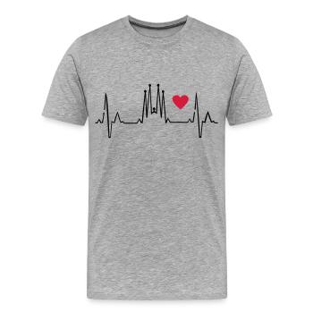 Barcelona - Männer Premium Bio T-Shirt - Grau meliert - Vorne - Damien (186cm)