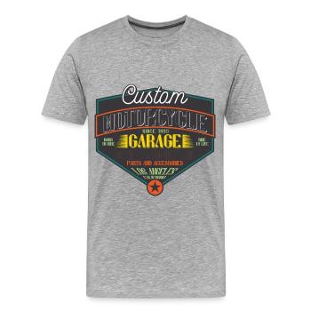 Motards, motocyclistes - T-shirt bio Premium Homme - gris chiné - Devant - Damien (186cm)