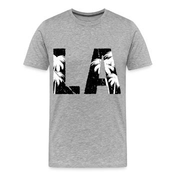 Los Angeles LA Palm Trees - Männer Premium Bio T-Shirt - Grau meliert - Vorne - Damien (186cm)