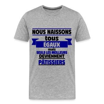 Les meilleurs pâtissiers - T-shirt bio Premium Homme - gris chiné - Devant - Damien (186cm)