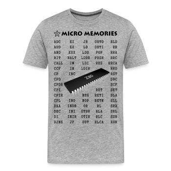 Vintage Chip Z80 & Instruction Set for Programmers - Men's Premium Organic T-Shirt - heather grey - Front - Damien (186cm)