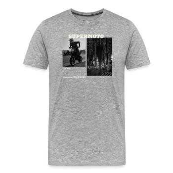 Supermoto Serie 01 - Männer Premium Bio T-Shirt - Grau meliert - Vorne - Damien (186cm)