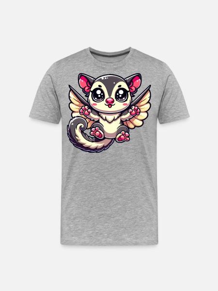 Sugar Glider - Männer Premium Bio T-Shirt - Grau meliert