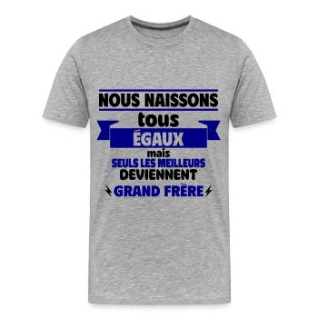 les meilleurs grand frère - T-shirt bio Premium Homme - gris chiné - Devant - Damien (186cm)