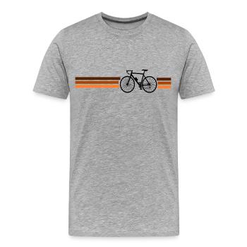 Bicycle Road Bike Retro - Men's Premium Organic T-Shirt - heather grey - Front - Damien (186cm)