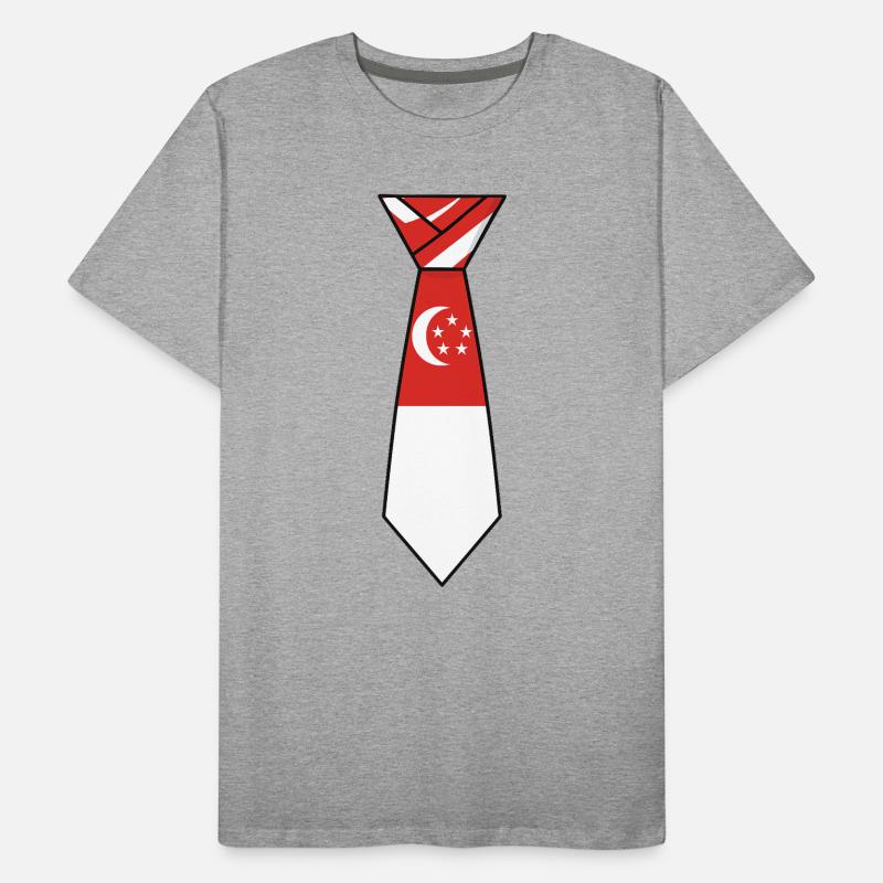 Cravate de Singapour – Conception du drapeau T-shirt bio Premium Homme