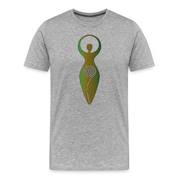 Wiccan Spiral Goddess - Feminine Energy - Men's Premium Organic T-Shirt - heather grey - Front - Damien (186cm)